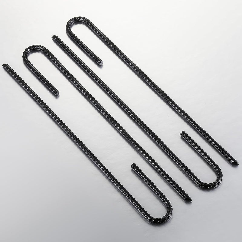 Wensilon Rebar U/J Hook Extra Heavy Duty, 12 inch x 1/4 inch Rust Proof Coated Steel Ground Anchors for Garden, Tent, Trampoline (50pcs, J-Hook) - Image 5